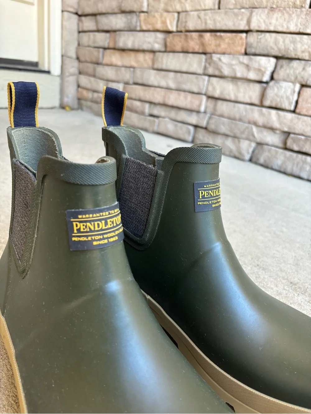 Pendleton Harding Chelsea Trapper Peak Rain Boots Waterproof Green Mens Size 12